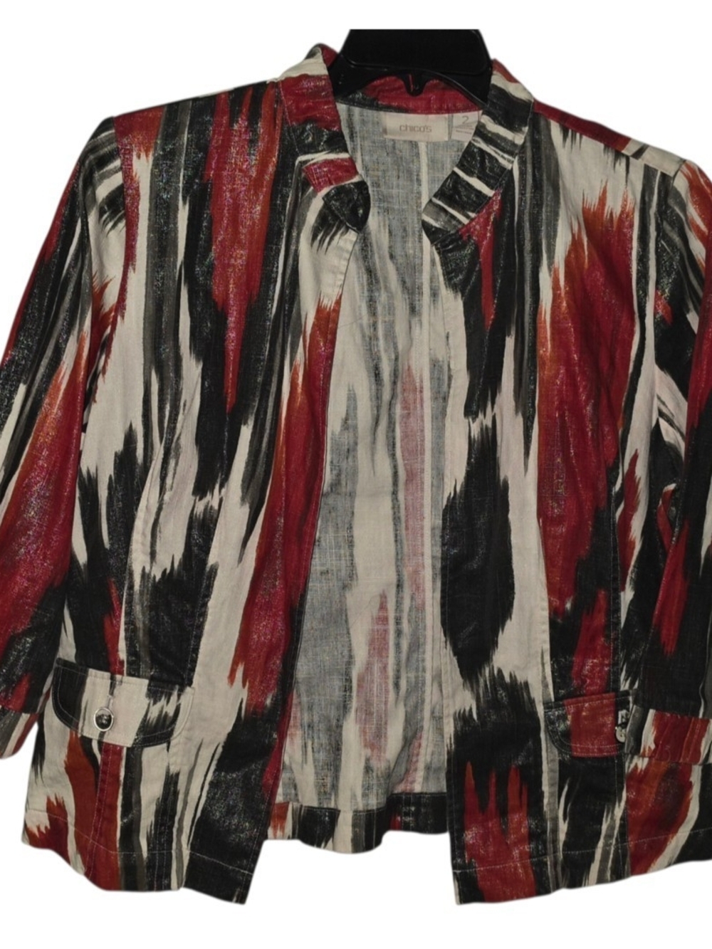 Chico's Multicolored Jacket Size 2 (12)